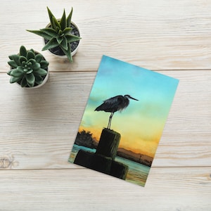 Blauwe reiger in Puget Sound - Wenskaart (VS verzending)