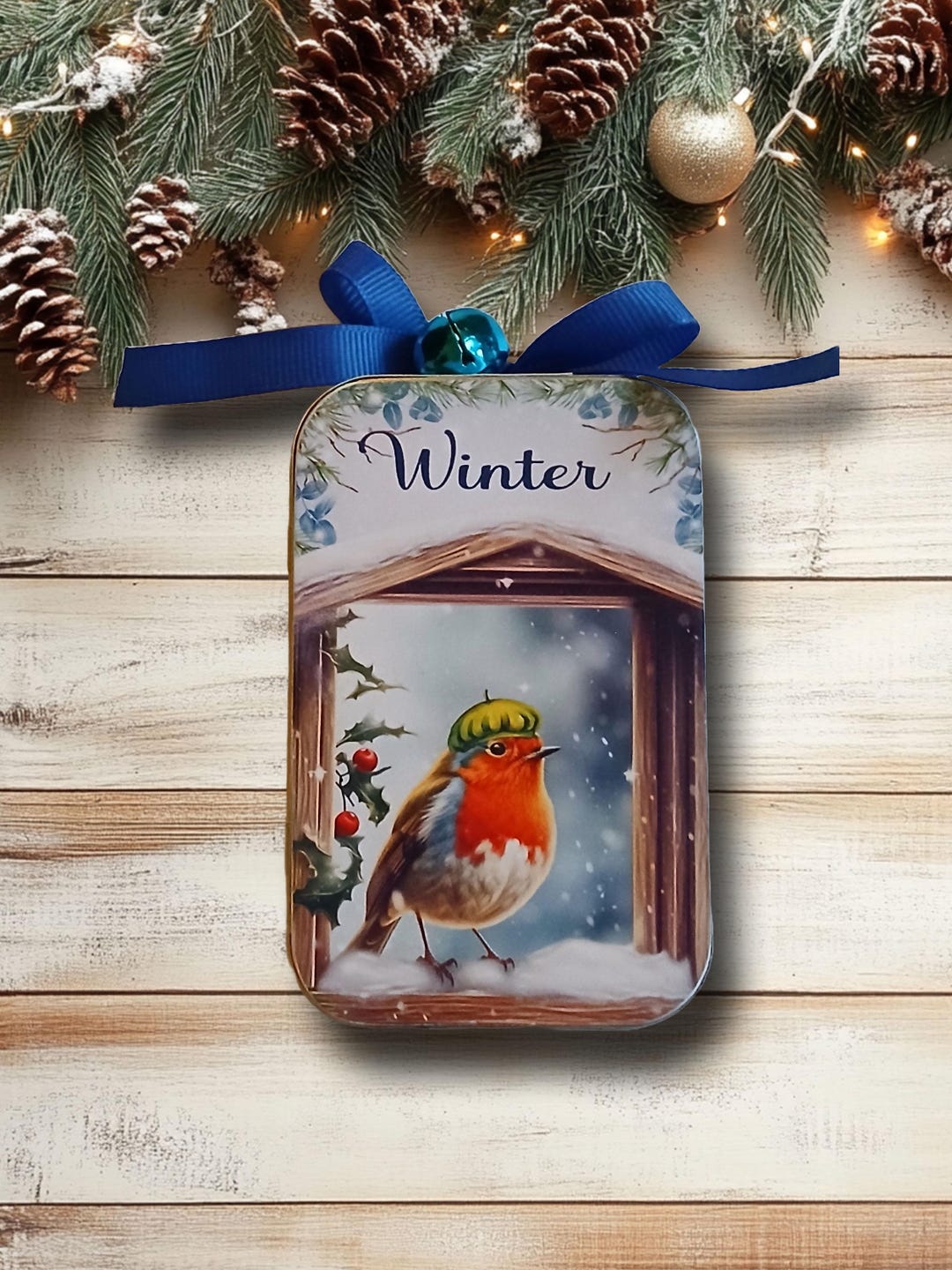 Robin Decoupaged Winter Robin Trinket Box: Decoupage Christmas Decor, Bird Lover Gift - Etsy