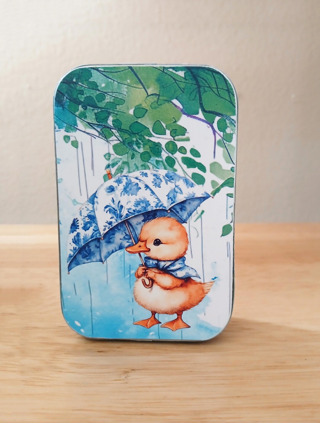 Rainy Day Ducks Altered Tin Box, Whimsical Gift for Optimists, Rainbows ...
