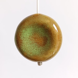 Green Ceramic Round Light Pull with Cord