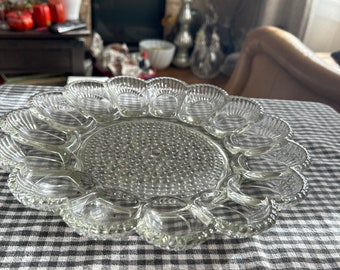 Vintage Indiana Glass Deviled Egg Platter