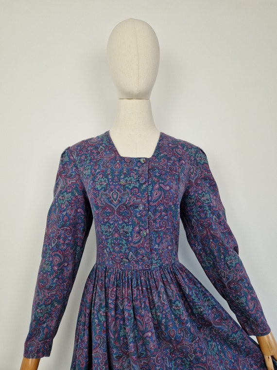 Vintage 80s Laura Ashley paisley and floral cotta… - image 3