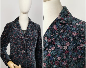 Vintage 70s floral velvet blazer