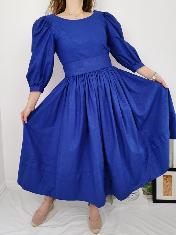 Vintage 80s Laura Ashley Royal Blue 