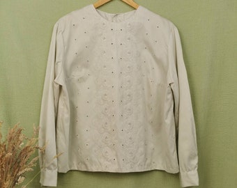 Vintage off white embroidered blouse.
