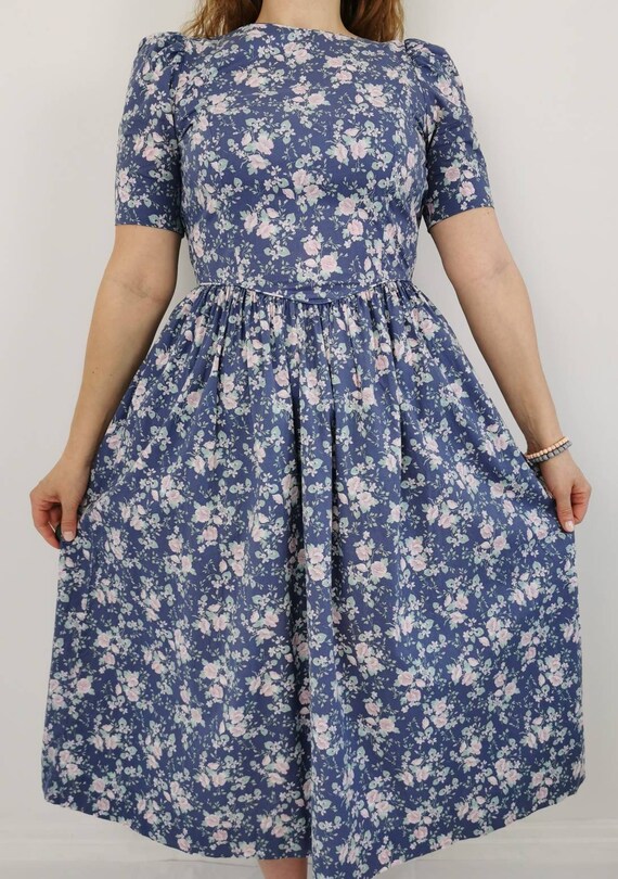 Vintage 80s Laura Ashley pastel floral dress - image 2