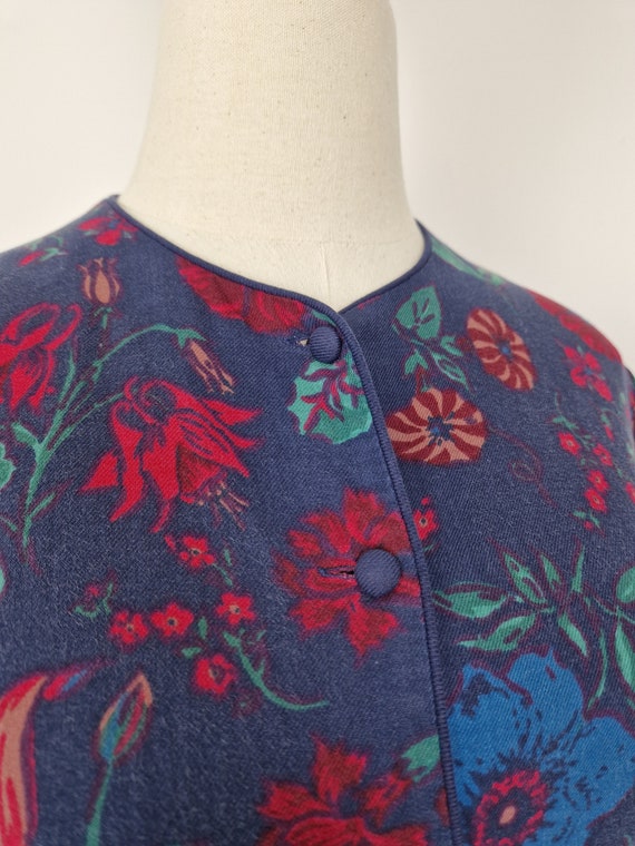 Vintage 80s Laura Ashley cotton and wool dress - image 4