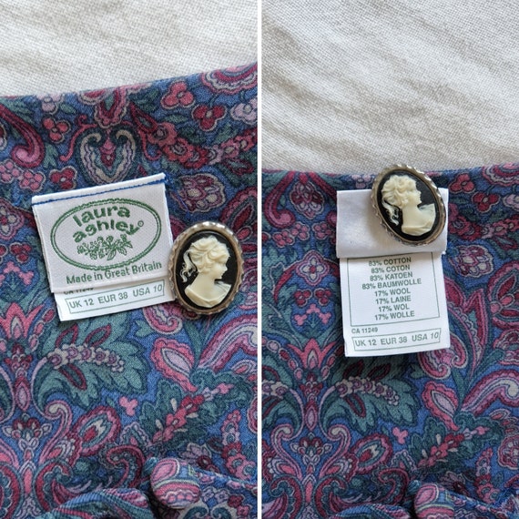 Vintage 80s Laura Ashley paisley and floral cotta… - image 9