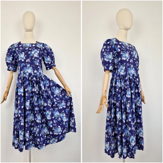 Vintage 80s Laura Ashley cotton dress - image 1