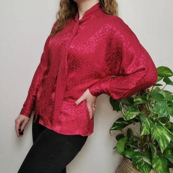 Vintage 90s pussy bow blouse - image 1