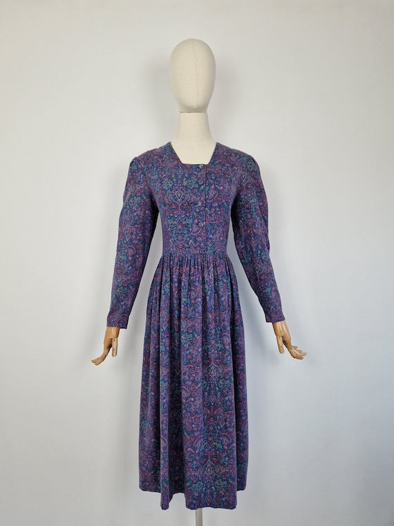 Vintage 80s Laura Ashley paisley and floral cotta… - image 2