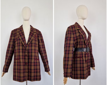 Vintage 90s wool checked blazer