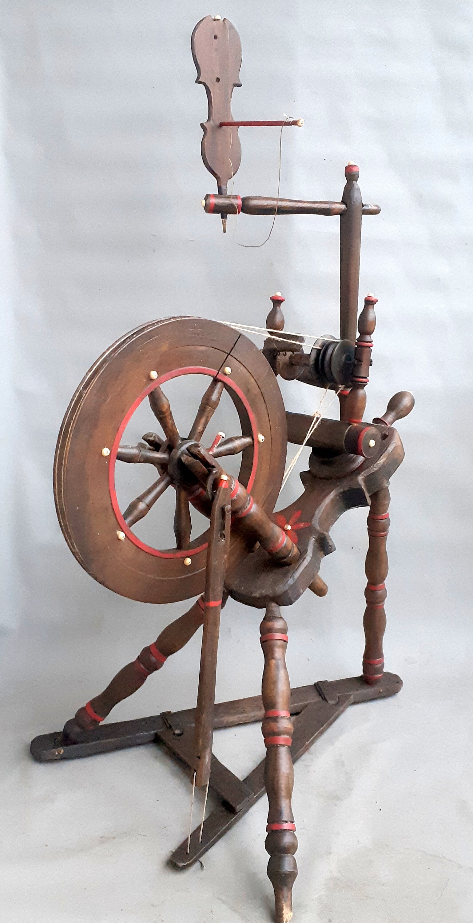 Antique Unique Spinning Wheel With Violin Shape Base Etsy