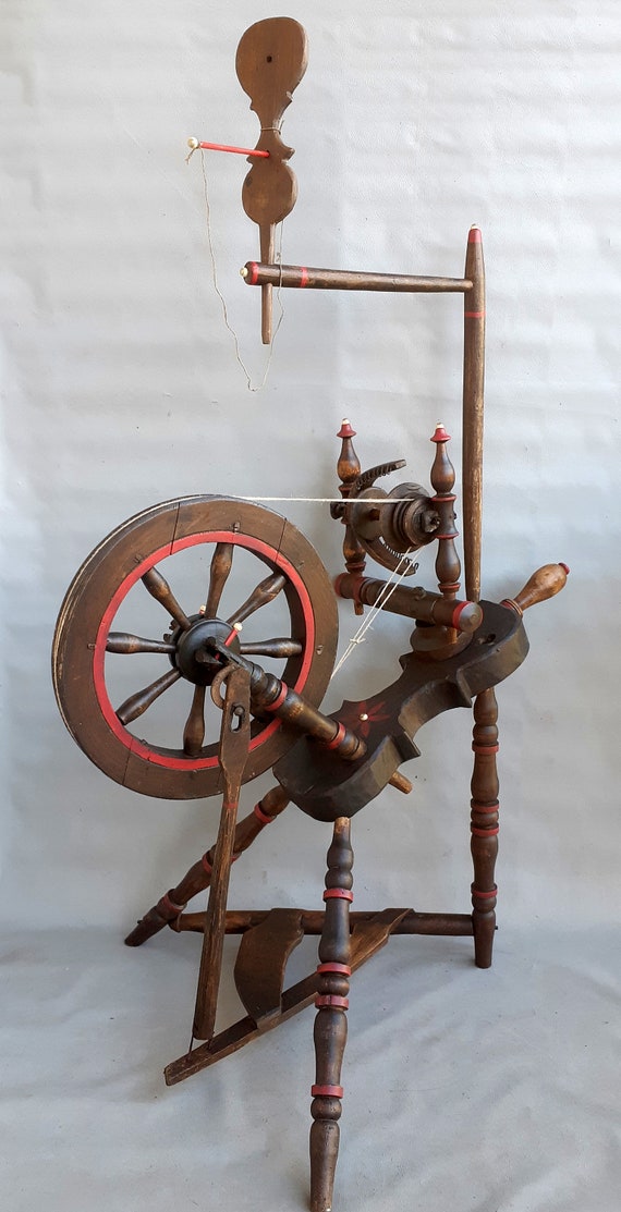 Antique Unique Spinning Wheel With Violin Shape Base Etsy