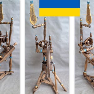 Ukraine antique Unique Spinning Wheel and is complete