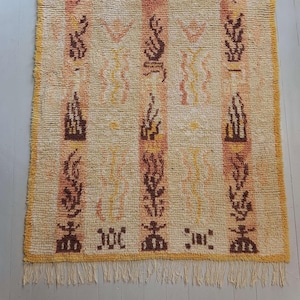 Finnish Rya Rug “Old Clock Cabinet” – Earthy Mid-Century Textile Art