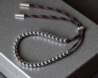 Paracord worry beads -  Greek steel komboloi - Wearable fidget toy