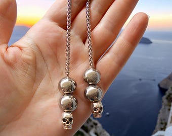Skull Begleri in acciaio inossidabile, Komboloi Worry Beads, giocattolo antistress EDC pesante, regalo Memento Mori