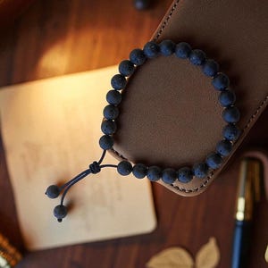Lava Stone Fidget Bracelet – Komboloi Worry Beads, Minimalist Fidget Jewelry for Stress Relief & Meditation image 15
