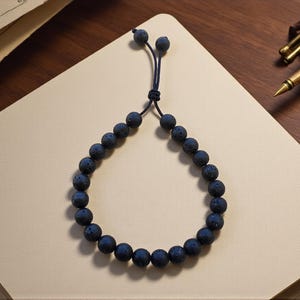 Lava Stone Fidget Bracelet – Komboloi Worry Beads, Minimalist Fidget Jewelry for Stress Relief & Meditation image 16