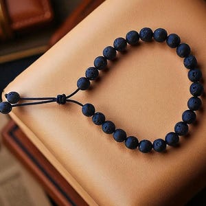 Lava Stone Fidget Bracelet – Komboloi Worry Beads, Minimalist Fidget Jewelry for Stress Relief & Meditation image 13