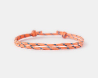 NUEVA pulsera de paracord naranja para hombres, pulsera de cuerda ajustable con nudos deslizantes, pulsera de cordón de surfista, regalo de cumpleaños para hijo / novio