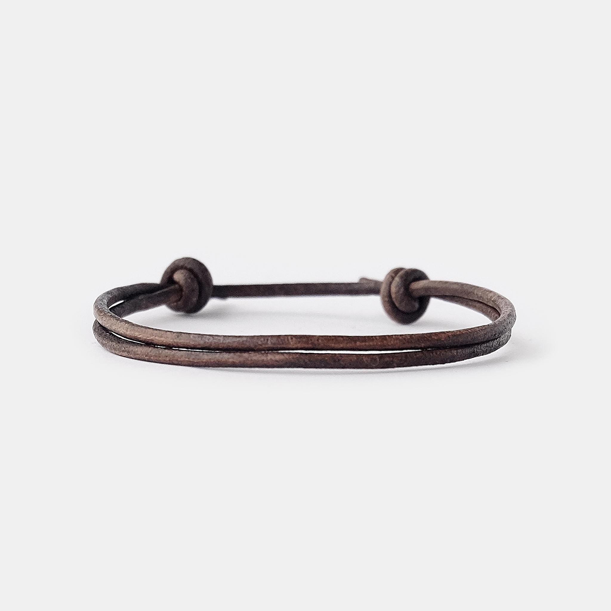 Bracelet Homme En Cuir Marron – Noeud – Neuf Avec étiquettes