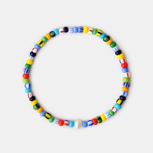 Multicolor Beaded Bracelet for Men, Colorful Mens Bead Bracelet, Couples Bracelet, Stretchy Mens Bracelet, Rainbow Bracelet, Boyfriend Gift