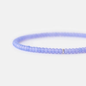Mens Blue Beaded Bracelet: Sterling Silver Accent, Minimalist Style