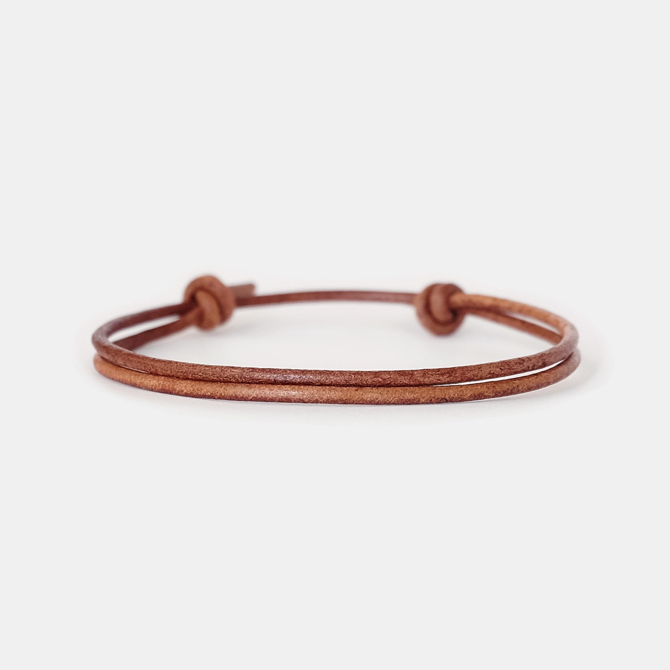Bracelet Homme Cuir Marron Et Vert Militaire - LuZ Italy - 3 Tailles Au Choix