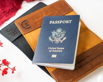 Christmas Gift Personalized Passport Holder Custom Passport Case, travel Gifts Wedding Gift Honeymoon gift, Gift for couple, Christmas Gifts