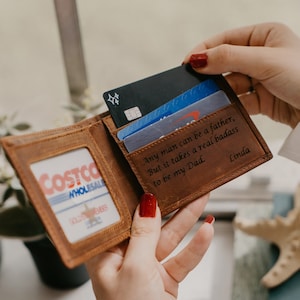 El mejor regalo de Navidad para él, billetera de cuero personalizada, billetera personalizada, billetera grabada, regalos para novio, billetera de regalo de cumpleaños para hombres