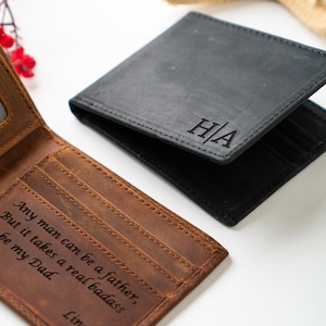 Cartera navideña para hombre, Cartera de cuero genuino, Regalo para novio, Regalo para él, Regalo de San Valentín, Regalo para mi hombre, Regalo para esposo