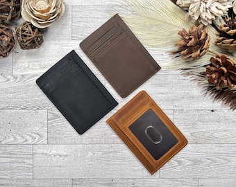 Leather Card Holder Handmade Leather Wallet Gift Minimalist Wallet Minimalist Card holder Leather Card Wallet Slim Wallet Leather Cardholder