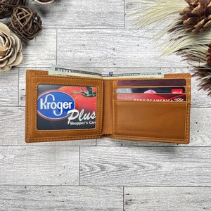 Regalo de Navidad para él, billetera para hombre, billetera personalizada, regalo para él, regalo para el padrino de boda, regalo para el esposo, billetera con monograma, billetera grabada