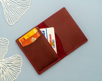 Best Christmas Gifts for couple, Slim Card Wallet. Personalized Wallet. Groomsmen Gift. Personalized Leather Cardholder. Unisex card wallet.