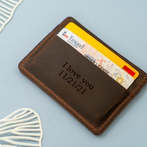 Los mejores regalos de Navidad, billetera para hombre, billetera de cuero minimalista, billetera emergente para tarjetas de crédito, billetera de cuero, billetera de cuero delgada, billetera unisex