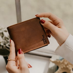 Regalos de Navidad para hombres, billetera personalizada, billetera personalizada, billetera grabada, regalo minimalista, regalo de boda, billetera para hombres, regalo de boda para padrinos de boda