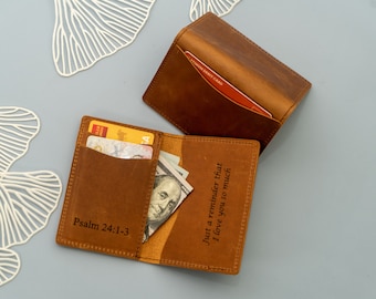 Christmas gift for unisex, Slim Card Wallet. Personalized Wallet. Groomsmen Gift. Personalized Leather Cardholder. Unisex card wallet.