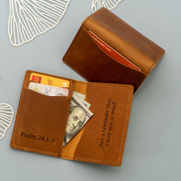 Minimalist Leather Card Sleeve. Slim Card Wallet. Personalized Wallet. Groomsmen Gift. Personalized Leather Cardholder. Unisex card wallet.