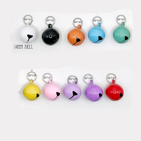 14mm Bell for Dog Collar and Cat Collar •Pet Bells• 14mm Metallic Stainless Pet Collar Bell Charm • 14mm Acrylic Paint Dog Bells • Pet gift