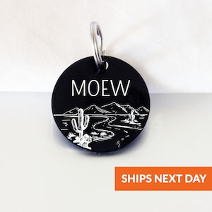 Dog Tag Desert Dog Tag Cactus Tag Personalized Dog Tag Dog ID Tag Dog Collar Tag Pet ID Tag Pet Gift Desert Themed Tag for Dogs Microchipped
