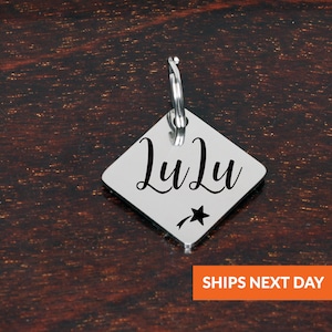 Dog Tag, Dog ID Tag, Engraved Dog Tag, Dog Tag for Dogs, Custom Dog Tag, Personalized Dog Tag, Diamond Dog Tag, Pet ID Tag, Diamond Pet Tag