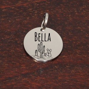 Dog Tag • Desert Dog Tag • Cactus Tag • Personalized Dog Tag • Dog ID Tag • Dog Collar Tag • Western Pet ID Tag •Pet Gift• Desert Themed Tag