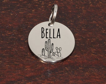 Personalized Cactus Dog Tag • Desert Pet ID Tag