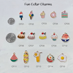 Cat Collar Charm, Pet Charm, Small Pet Charm, Dog Collar Charm, Fun Dessert Dog Collar Collar Charm,Ice Cream,Cake,Watermelon,Hot Dog,Drink