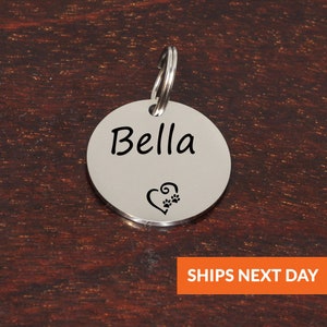 Dog Tag, Round Dog Tag, Personalized Dog Tag, Customized Dog Tag, Dog ID Tag, Dog Collar Tag, Pet ID Tag, Round Dog Tag, Puppy Gift Tag