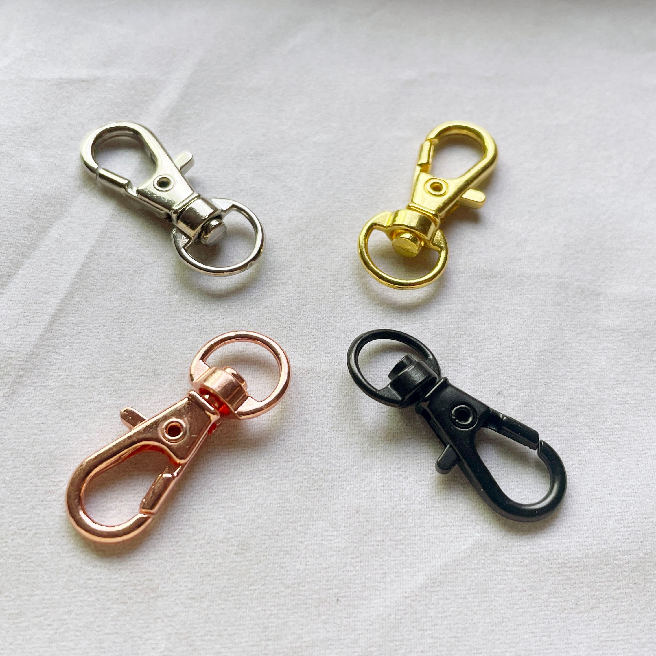 1 or 3 Gold, Silver, Black, Bronze Keychain, Carabiner Spring Clasp With  O-ring Spring Clasp, Swivel Ring, Dog Leash, Purse, Heavy-duty, 3in 