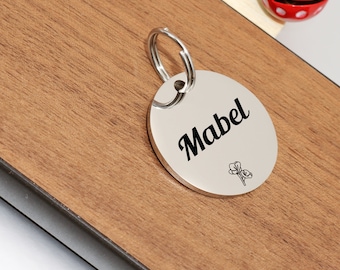 Personalized Round Stainless Steel Dog Tag: Engraved Pet ID