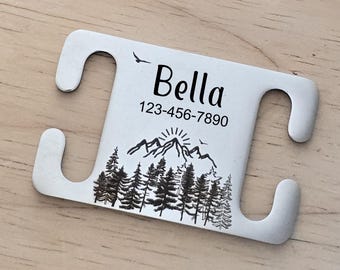 Slide On Dog Tag, Silent Dog Tag, Custom Dog Tag, Dog Collar Tag, Dog Name Tag, Quiet Dog Tag, Dog Tags for Dogs,Noiseless Pet Tag,Adventure